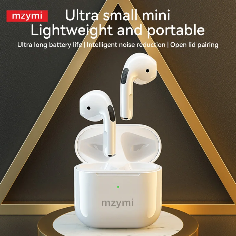 mzymi Bluetooth5.4 Earphone Pro 4 True Wireless Earbuds In Ear Sport Headphones Touch Control Waterproof Gaming Headset Mic
