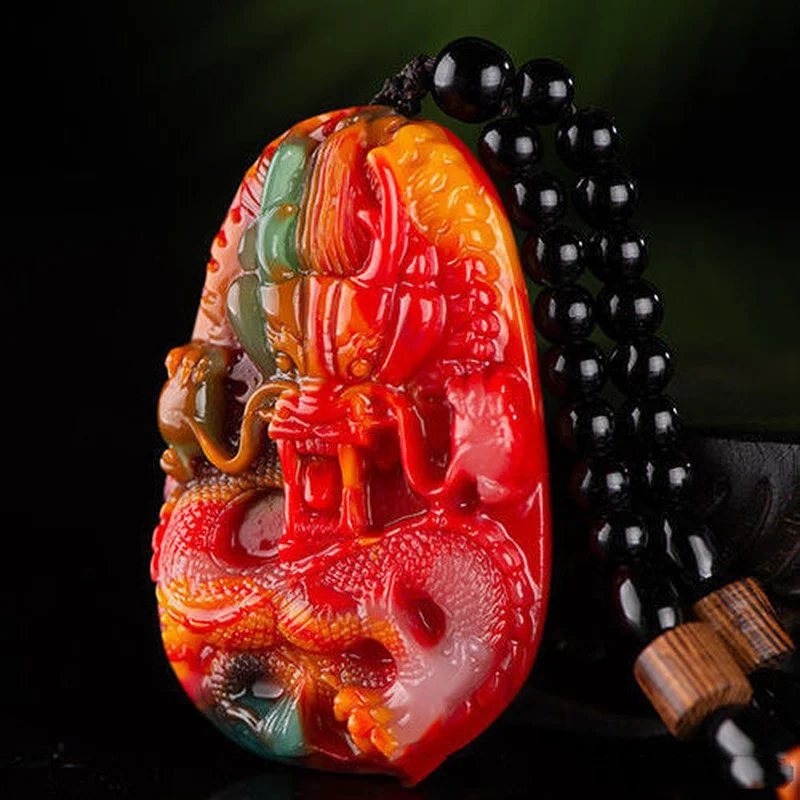 

Xinjiang Gobi Colorful Jade Golden Dragon Protector Handle PieceMen's and Women's Mansion There Is ADragon Small Pendant Pendant