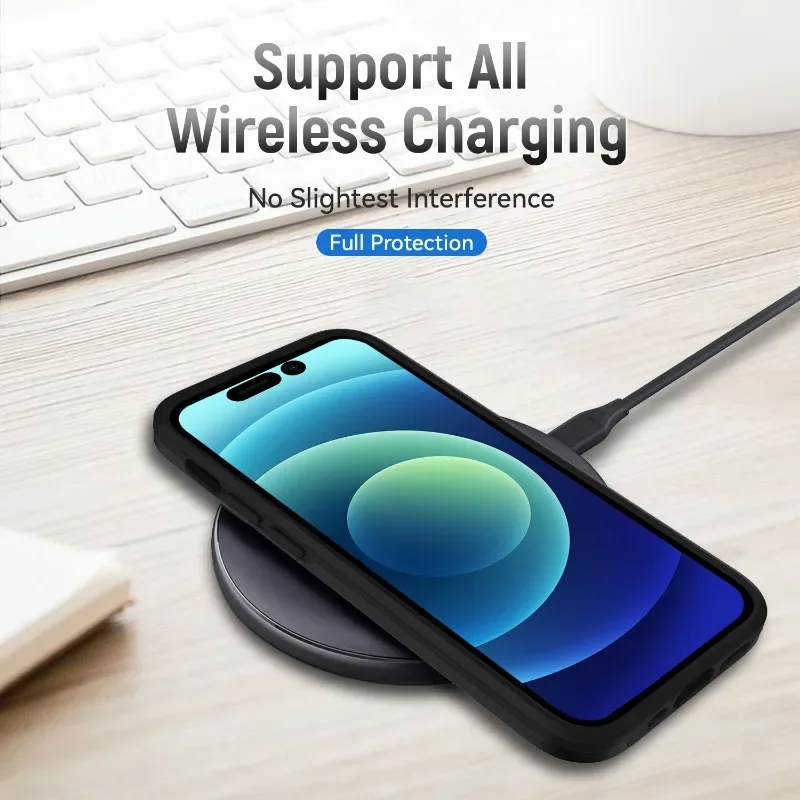 Custodia per cellulare Luxury Armor per iPhone 16 15 14 13 12 11 Pro Max Plus Funzione di assorbimento magnetico Supporta la ricarica wireless_voghion.com