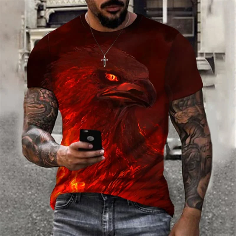 

Fashion Summer Eagle Animal 3d Printed T Shirt For Men's T Shirt O'neck Short Sleeve Oversized Tops Tee Shirt Man Clothing Hot