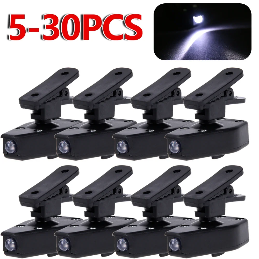 5-30pcs Flashlight Glasses Reading Lamp Eyeglass Clip