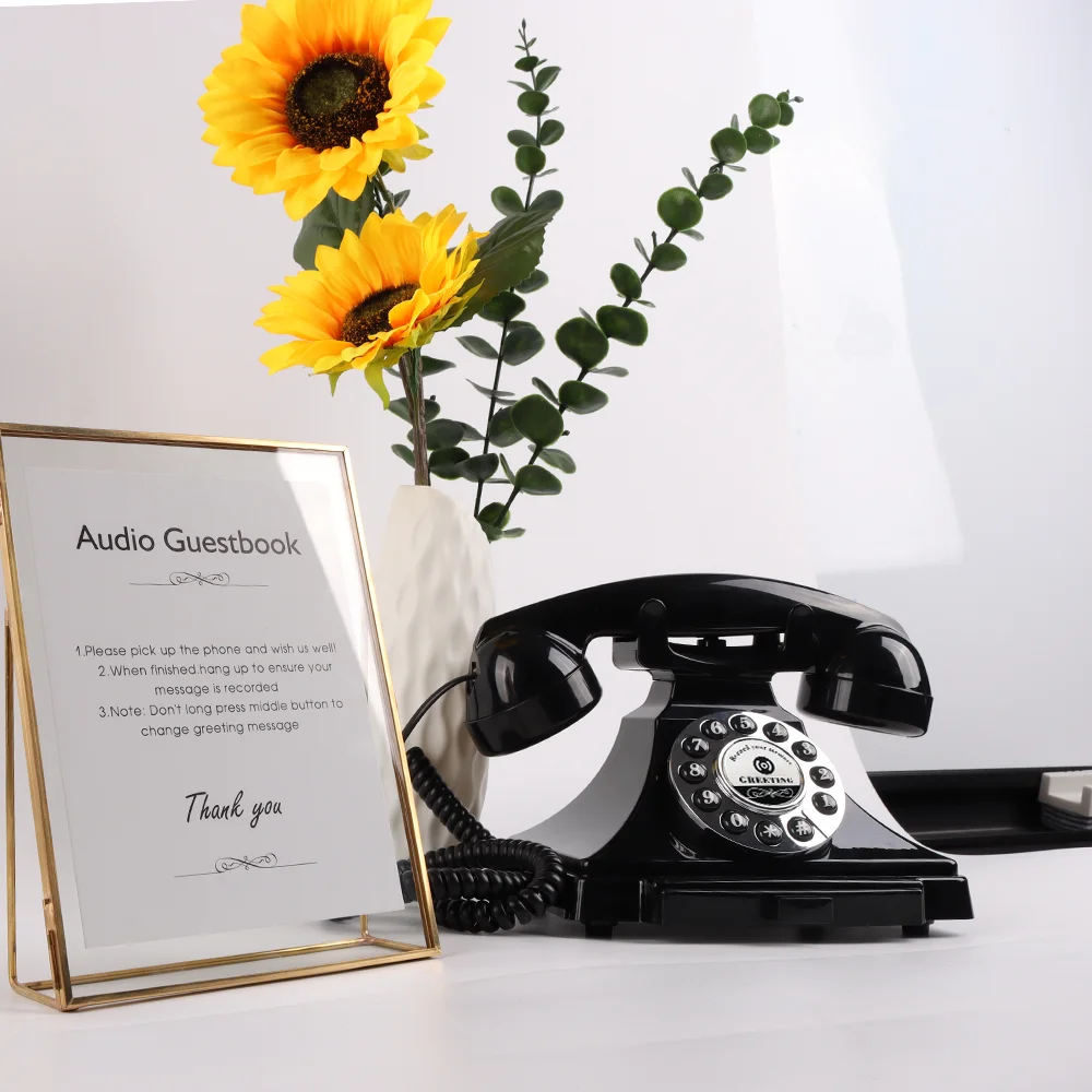 Audio Message Book Phone Audio Guestbook Book Classic Retro Phone Banquet Voice Check-in Message Birthday Party Celebrati