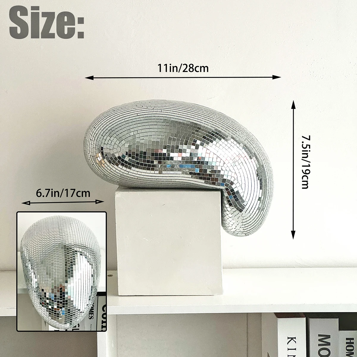 Boule Disco Fondue Miroir – Décoration étagère Unique, Effet Rétro, Fait Main