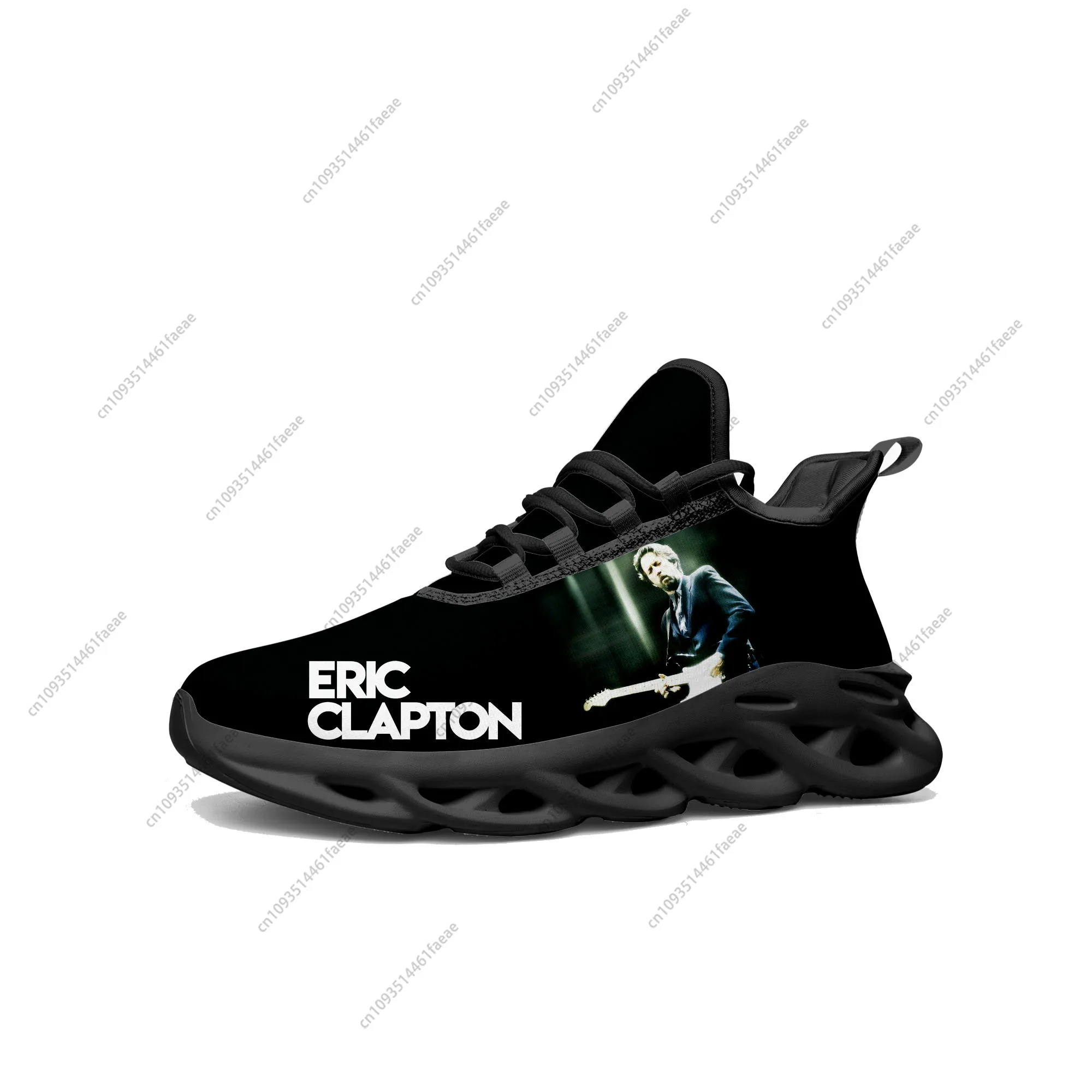 Eric Clapton Flats Sneakers Mens Womens Rock Guitar Sports Running Shoe Sneaker Lace Up Mesh Footwear Tailor-made Shoe Black 4