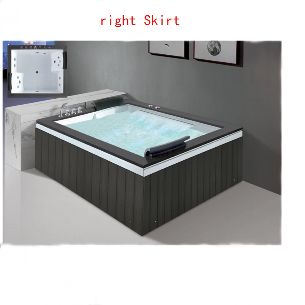 1800mm Bathroom Whirlpool Bathtub LED Colored Lights Indoor Spa Double People Surf Massage Tub K1136 2