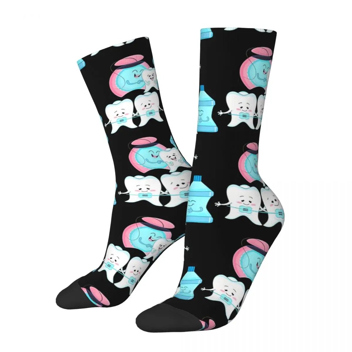 Pack de dentiste drôle et chaussettes à motif de dents, chaussettes de sport Kawaii, chaussettes à motif de dessin animé