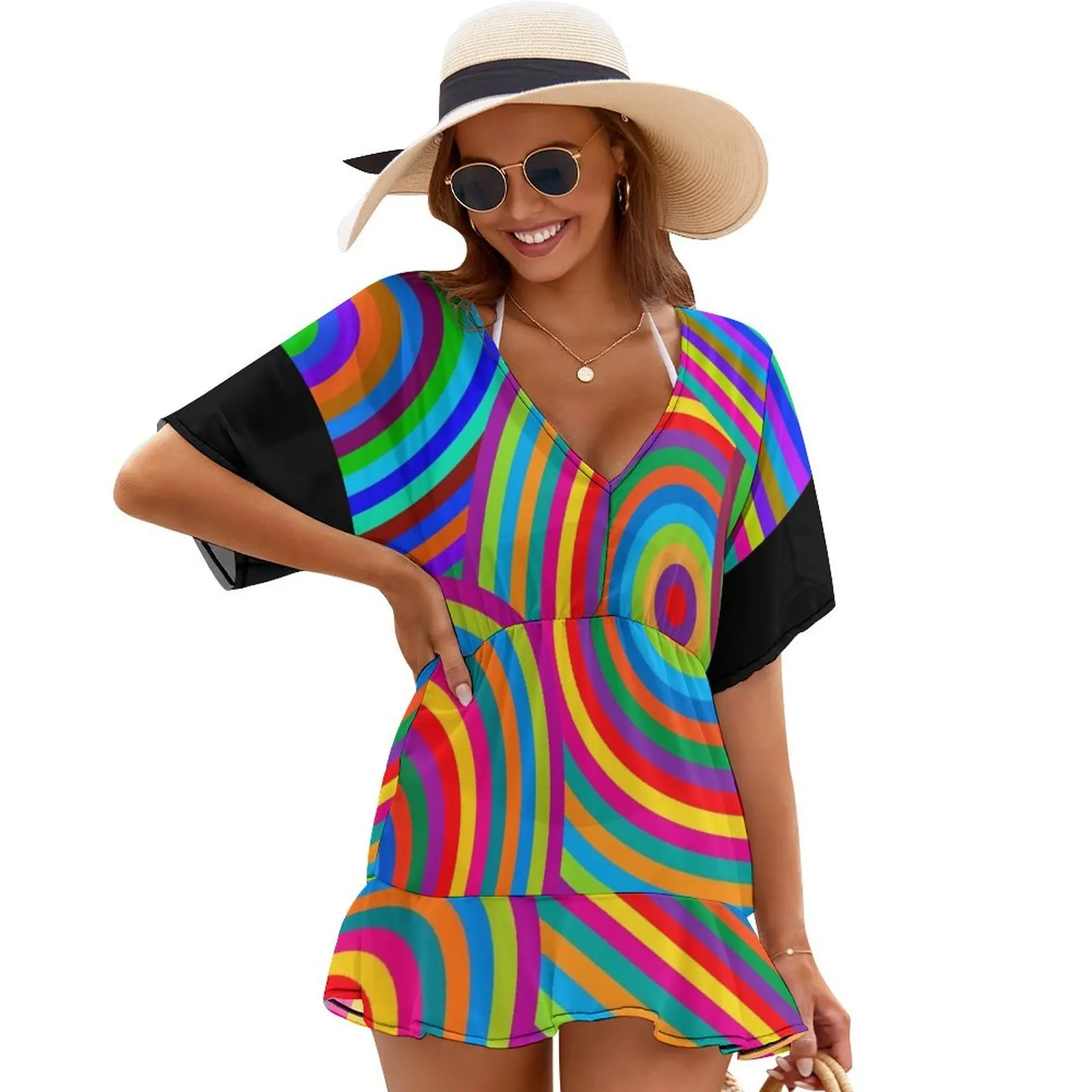 

Concentric Vibrations Cover Ups summer women's dress 2024 summer dress
