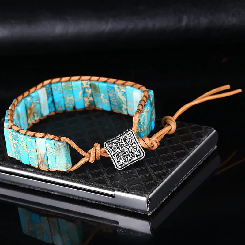 Bracelet De Flétri Showman En Cuir, Perles Multicolores Et Tresse Jaune