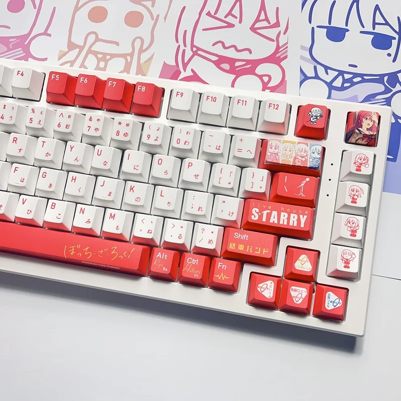 Bocchi-conjunto de 138 Teclas Teclas The Rock Kita Ikuyo Pbt Altura Cereja para Interruptor mx Presente Faça Você Mesmo Jogo de Teclado Mecânico - Imagem 2