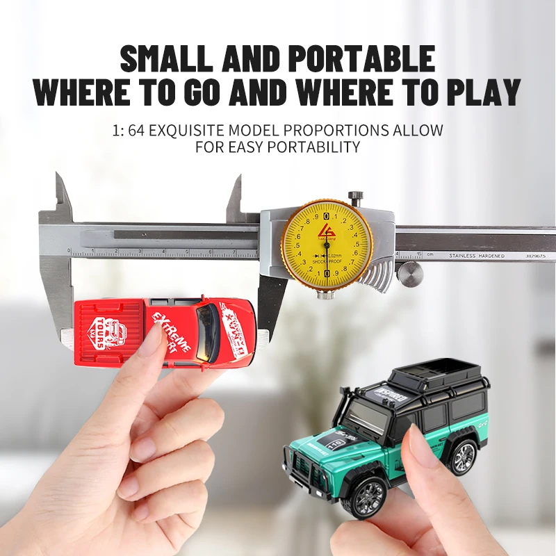 Mini Rc Car Alloy 1/64 Remote Control Off-Road Cars Model with Trunk Wagon Light Drift Racing Electric Toys for Boys Kids Gift
