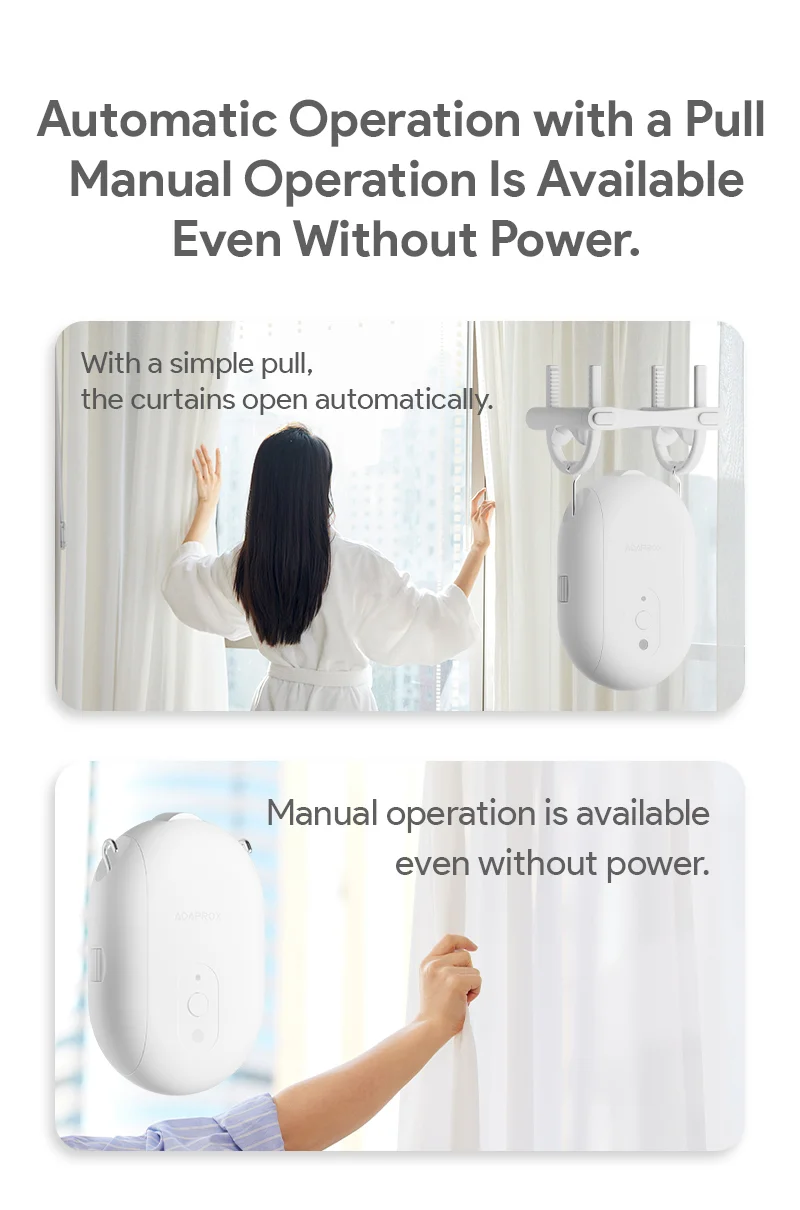 Tuya Smart Zigbee / Bluetooth Curtain Motor with Hooks Smart Curtain Pusher Robo