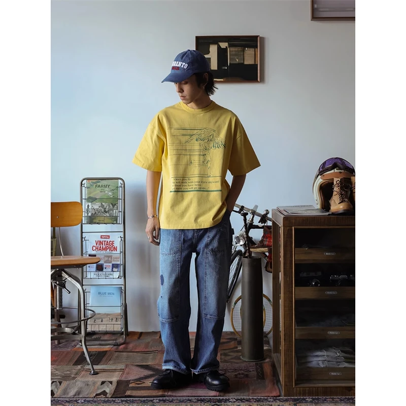 Second Order Double Knee Carpenter Jean Washed Selvage Denim Work Pants For Men 4