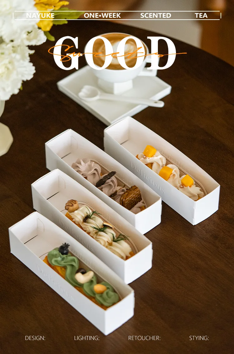 50PCS Rectangle French Napoleon Mousse Boxes, DIY Mini Cake Packaging, Waterproof and O... - SKU FNMB1115 - UGI Packaging