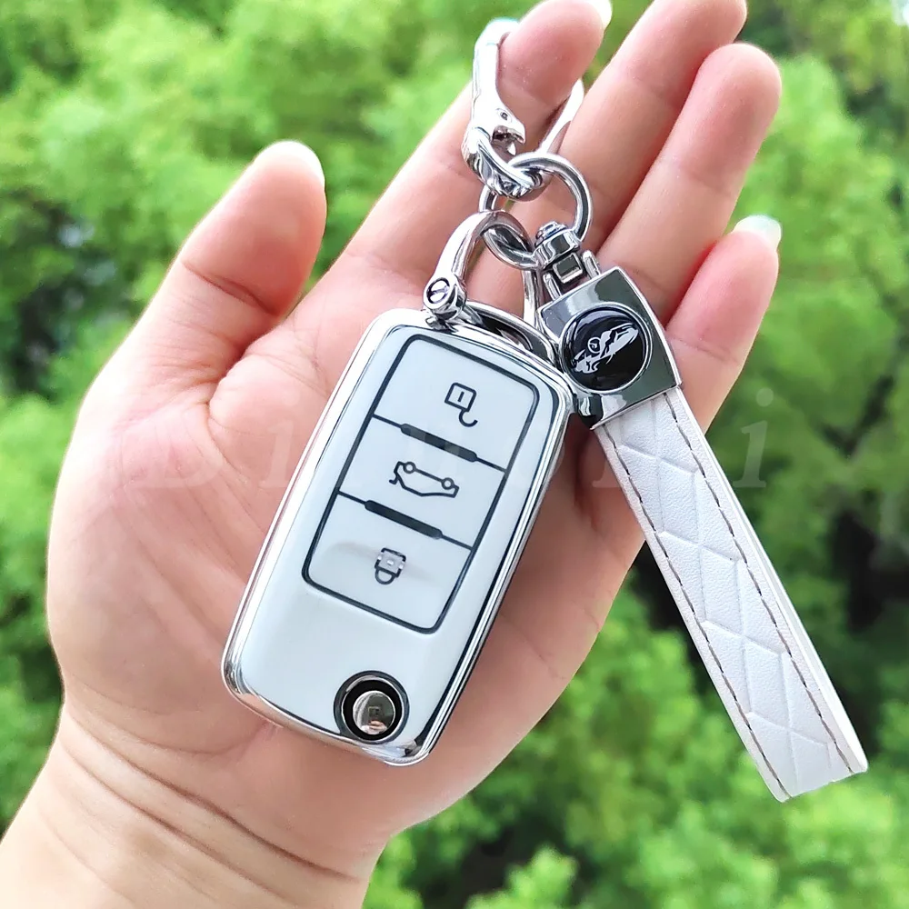 Tpu Car Key Case Per Vw Volkswagen Polo Golf Passat Beetle Caddy T5 Up Eos Tiguan Skodaa5 Seat Leon Altea Flip Remote Key Cover