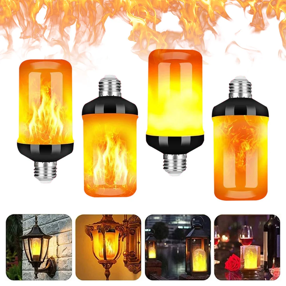 

USB/E27 LED Simulated Flame Bulbs AC85-265V Home Electronic Accessories Lamp 4 Modes Party Flame Effect Light Bulbs