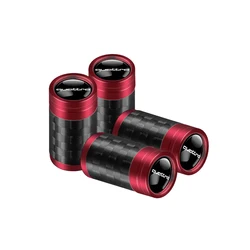Enhanced Car Tire Valve Cover Set - Pack of 4 Luxury Design Wheel Air Stem Caps (Red quattro)