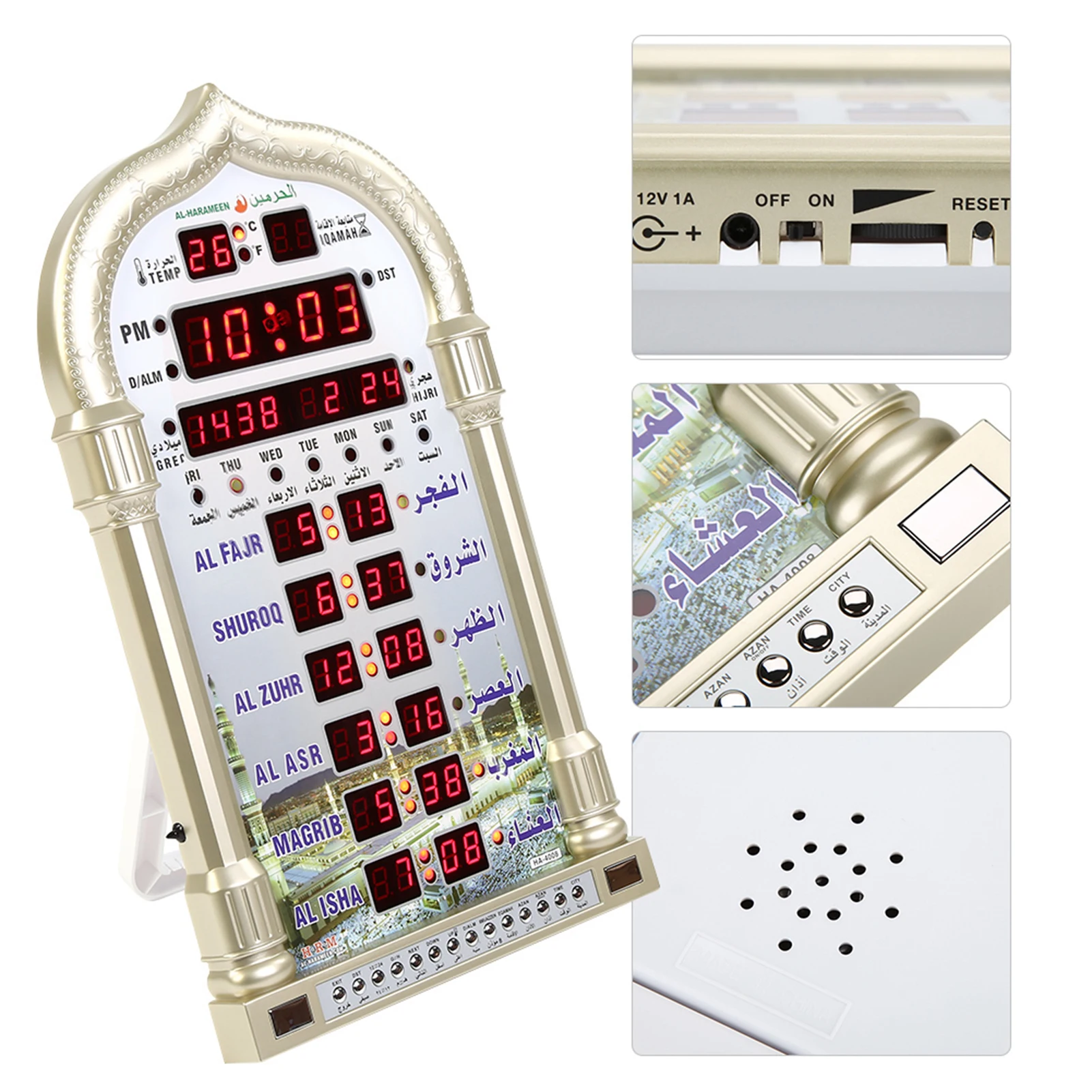 Clock Digital Clock Digital Islamic Clock Islamic Clock Wall Calendar Mosque Digital Islamic Clock Muslim Gift Alarm Azan Prayer 4