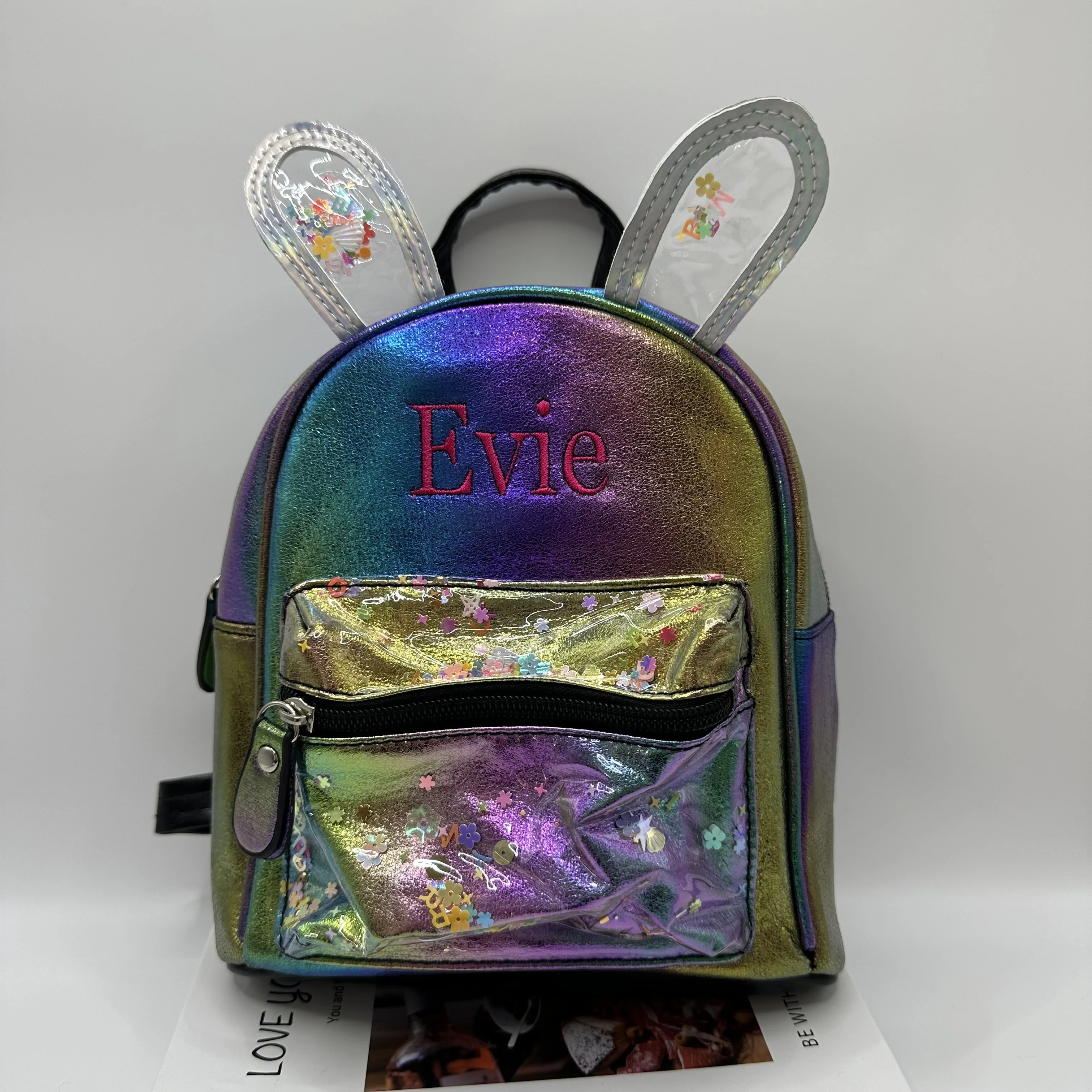 

Personalized Name Big Tail Cat Cartoon Rabbit Ears Backpack Fashion Leisure Cute Princess Girls' Bag Vital Girls' School Bag