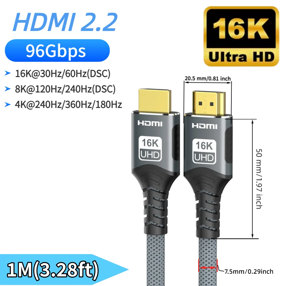 Ultra High-Speed 8K HDMI Cable with HDR and EARC Support