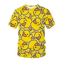 Summer T Shirts 3D Print Cute Duck Pig Kids TShirt Fashion Casual Cartoons Round Neck T-shirt Boy Girl Children's Clothes 1
