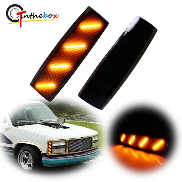 LED Front Bumper Side Marker Lights For 1988-1993 GMC C1500 C2500