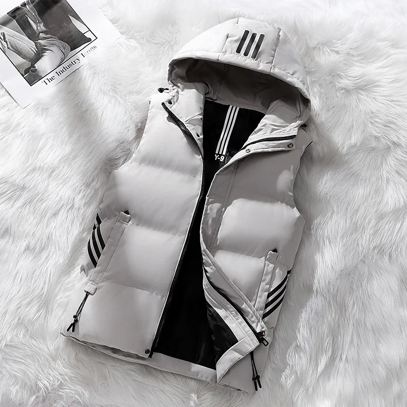 Men's Fashionable and Casual Hooded Down Vest Winter Fashionable Versatile Comfortable Fabric Casual Down Vest