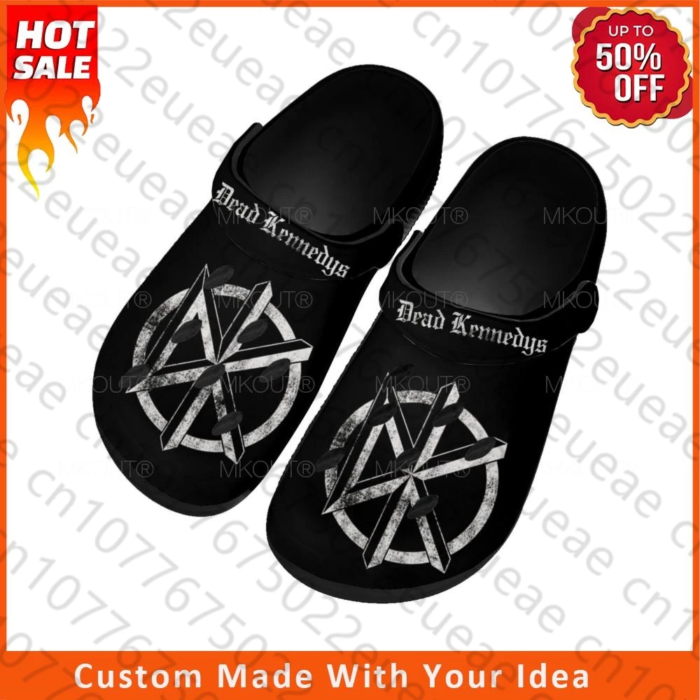 

Сандалии для дома Dead Rock Band, кроссовки унисекс, дышащие, с отверстиями для воды, для подростков, черные