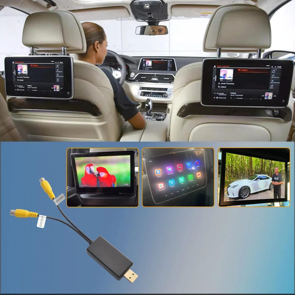 Video Output Adapter USB To CVBS Video Output Adapter 2 CVBS Output USB To RCA Cable DC 5V for Android Multimedia Player and Android TV Player