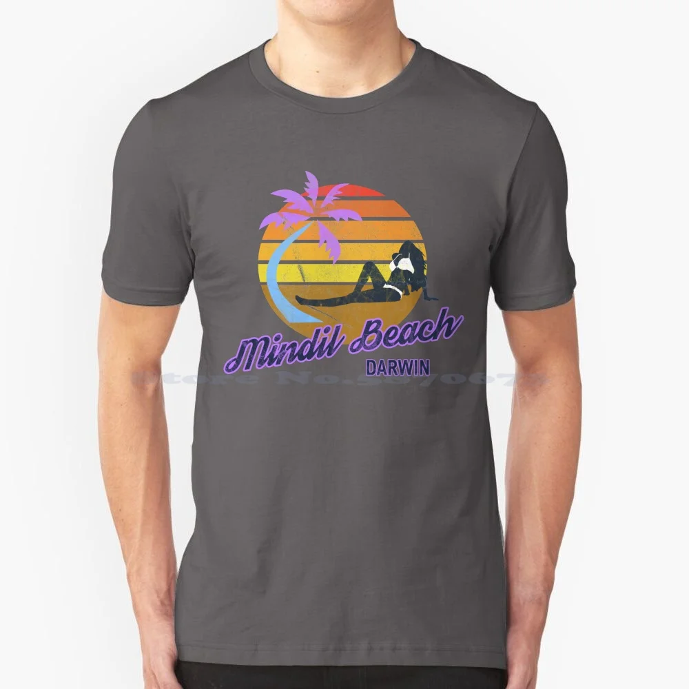 Mindil Beach Darwin Northernoise Beach Australia Retro Surf T-Shirt T-Shirt 100% Cotone Tee Palm Tree Bay Beachball