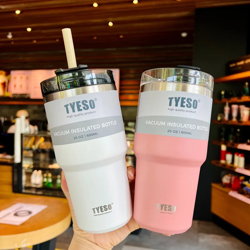 Creative Fashion 304 Stainless Steel Thermo Cup 600 & 890ml Coffee Mug Travel Water CupsStraw Car Water Bottle