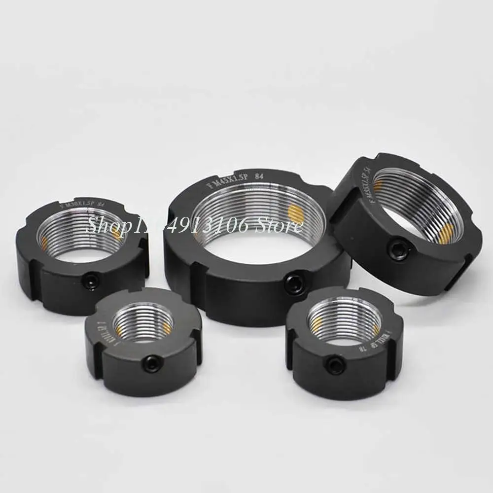 1pcs F형 나사산 정밀 잠금 너트 M48-M120 스핀들 및 볼 스크류 잠금 너트 라운드 너트 (공작 기계용, 풀림 방지)