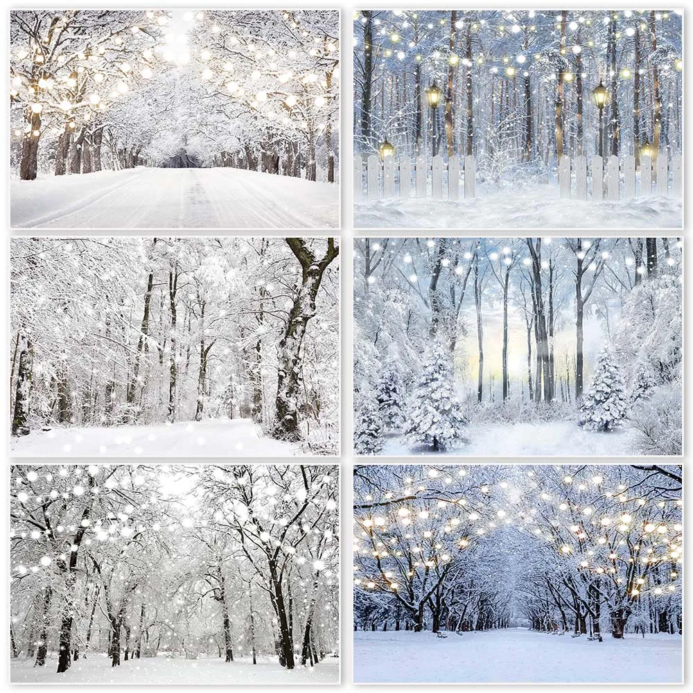 

Christmas Backdrop Xmas New Year Winter Forest Photography Background for Kids Newborn Pine Snowy Photo Props Studio Booth