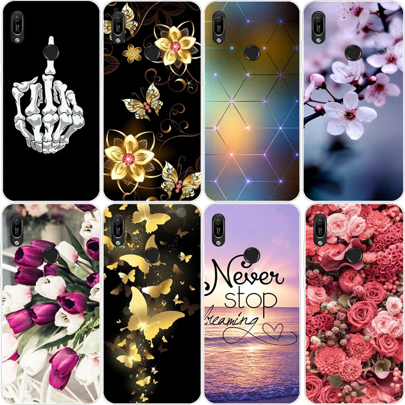 Per Huawei Y6 2019 Custodia Flower Cover Huawei Y6 2019 Custodia Morbida In Silicone Fundas Per Huawei Y 6 Y6 2019 Mrd-Lx1 Coque
