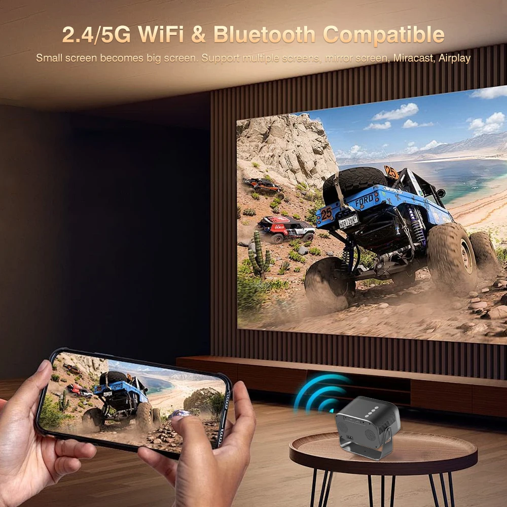 Everycom L081 Mini 1080P Projector 550ANSI 4K Home Cinema Beam Portable LED 4K Video Projectors Mirror Smart Phone Beamer