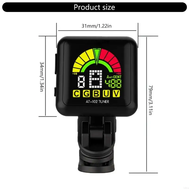 N0HA Guitar Tuner Professional Clip-On Tuner with Clear LCD Display Rechargeable Digital Electronic Guitar Accessories