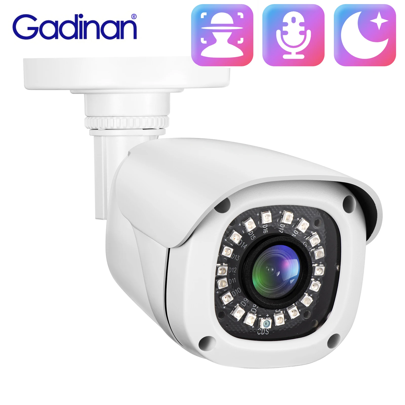 

IP-камера Gadinan 4K, 8 Мп, POE, с датчиком лица