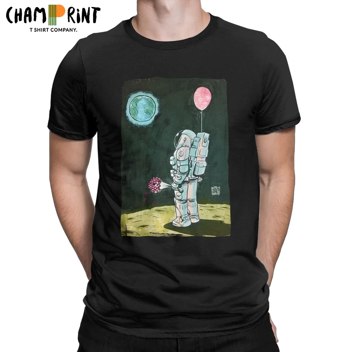 

Men's T-Shirt Fantasy Astronaut Print Vintage Pure Cotton Tees Short Sleeve T Shirts Crewneck Clothing Graphic Printed