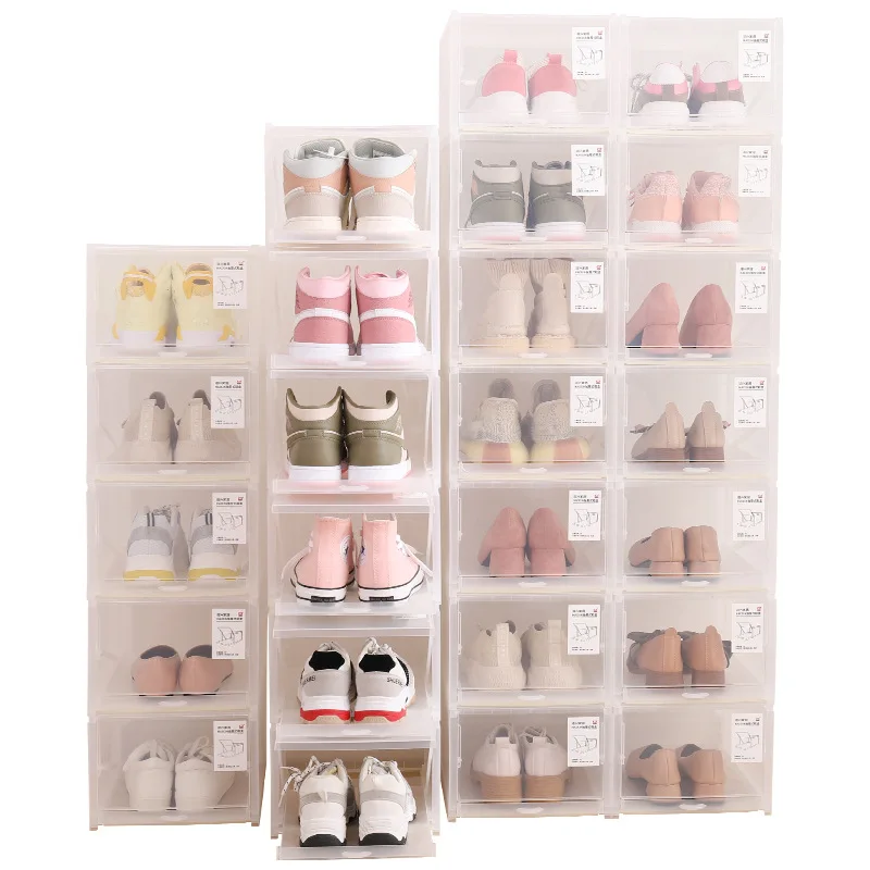 Clear Plastic Shoe Storage Boxes Stackable Shoe Organizer Closet Pull Out drawer Design Formwell-DF8