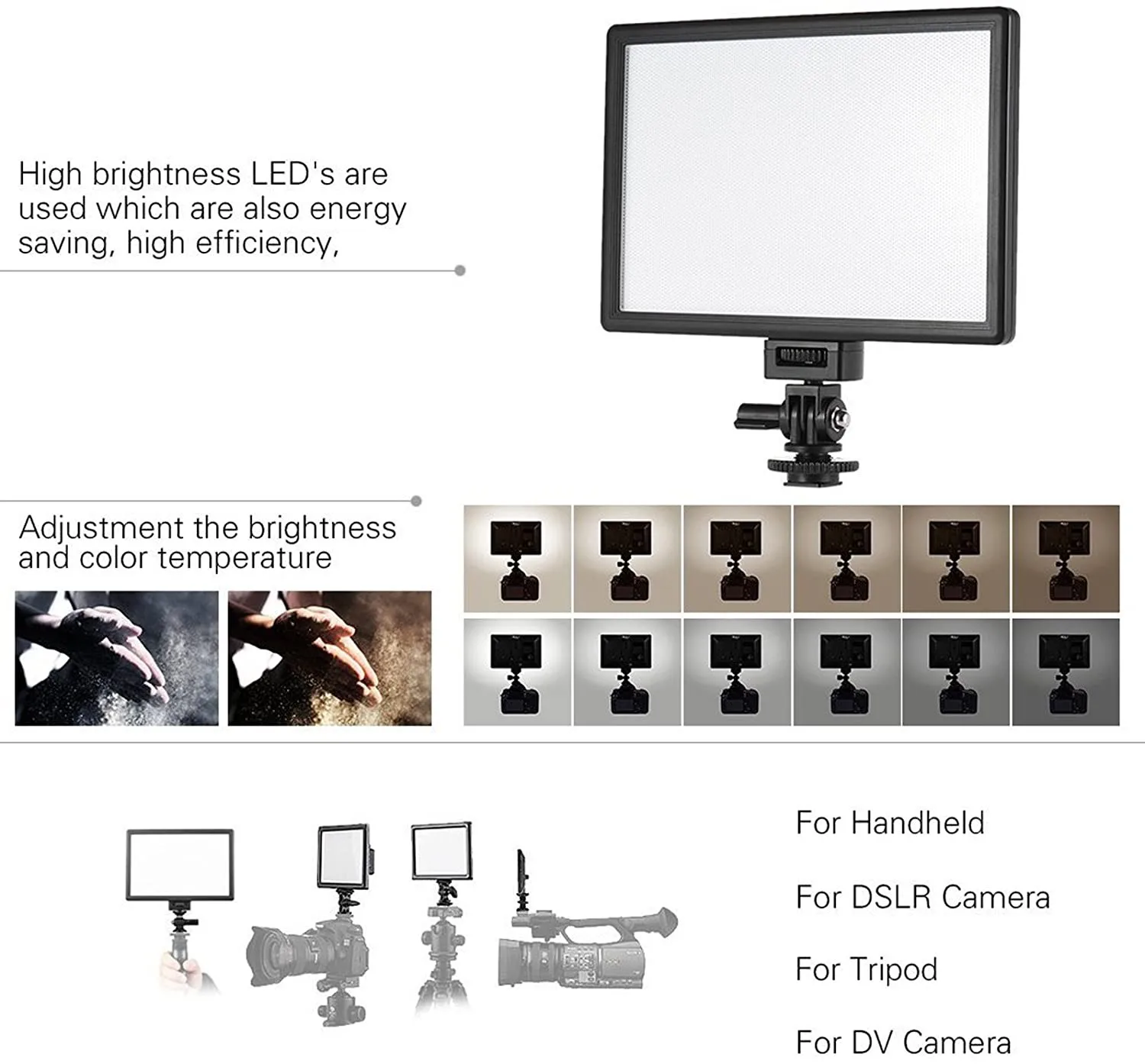Viltrox l116t-LEDビデオライト,超スリム,LCD画面と調整可能な