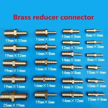 가스 구리 가시 커플러 커넥터 어댑터, 황동 직선 호스 파이프 피팅, 동일 바브 감소 조인트, 3 4 5 6 7 8 10 12 14 16mm