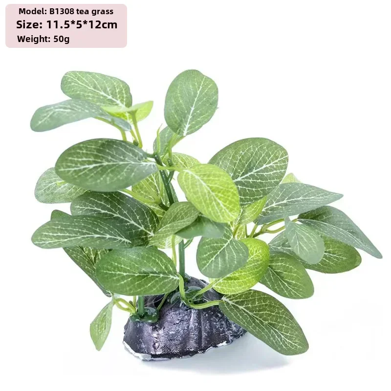 Artificial Aquarium Plants Aquarium Fish Tank Landscaping Aquatic Plants Decoration Simulated Plastic Lotus Fake Cloth Leaf