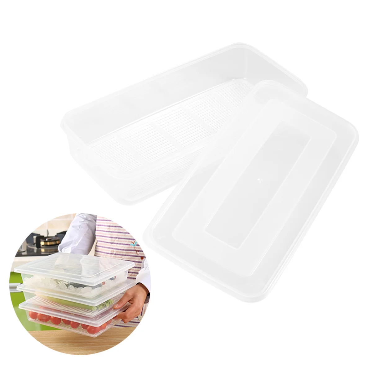 

Kitchen Orginization Home Crisper Transparent Fruits and Vegetables Organización De Cocina