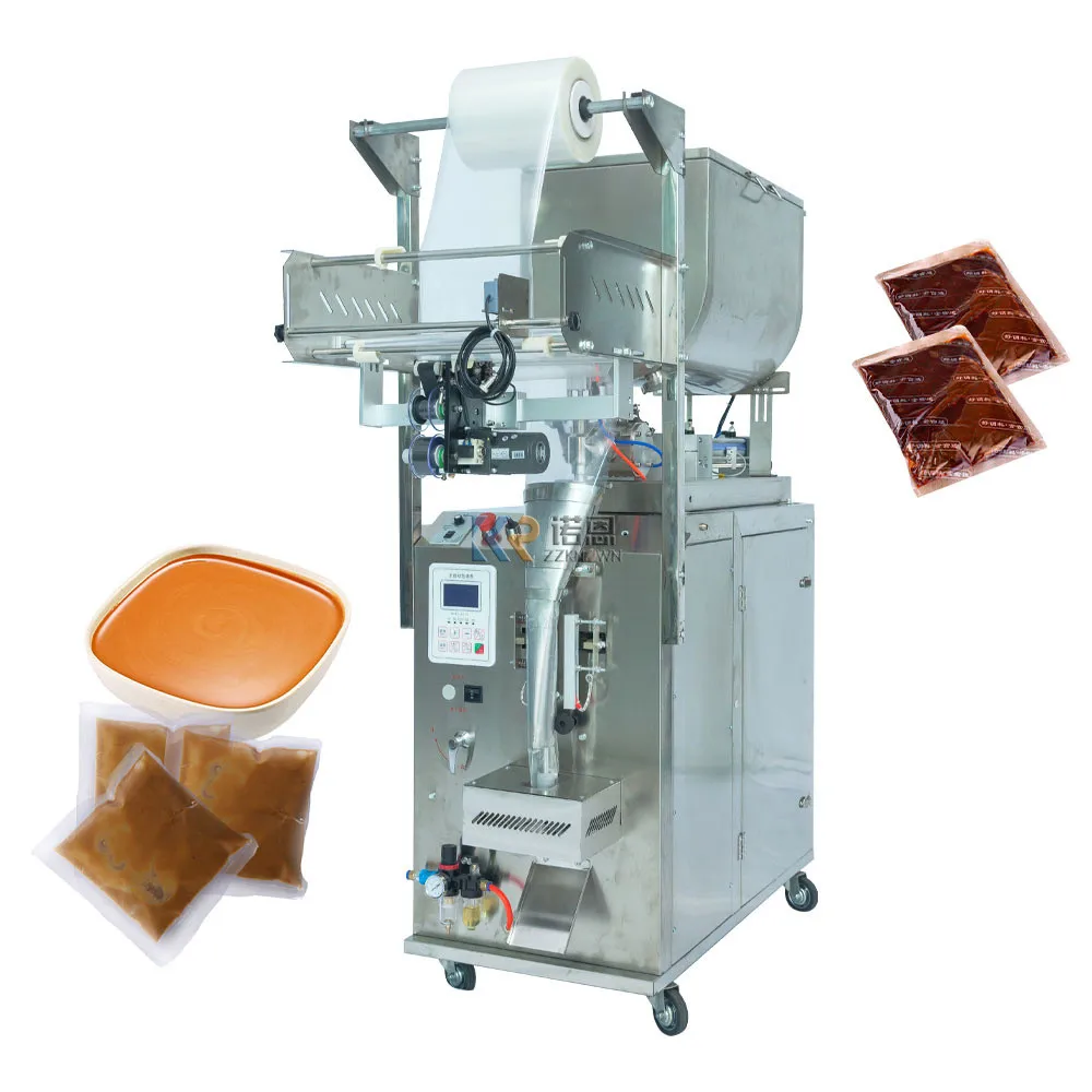 

2023 Automatic Vertical Ketchup Tomato Sauce Curry Paste Honey Sachet Liquid Packaging Machine Stick Honey Packing Machine