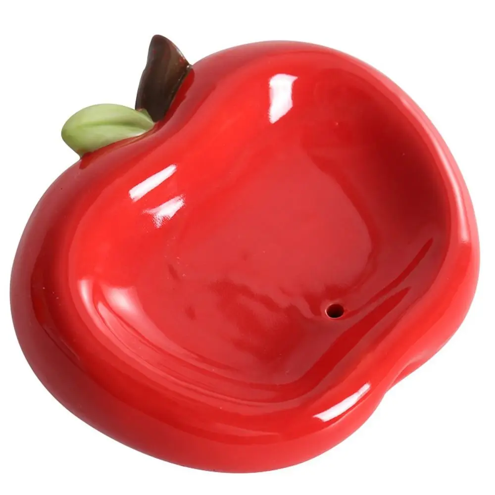 

Ceramic Soap Box Cartoon Red Soap Dish Self Draining Non-accumulating Water Soap Storage Container Bathroom Accessories