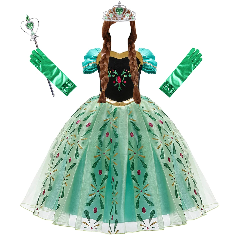 Fishkidtail Princess Costume Dress for Girls Princess Dress Snow Queen Party Birthday Clothes for Toddler 