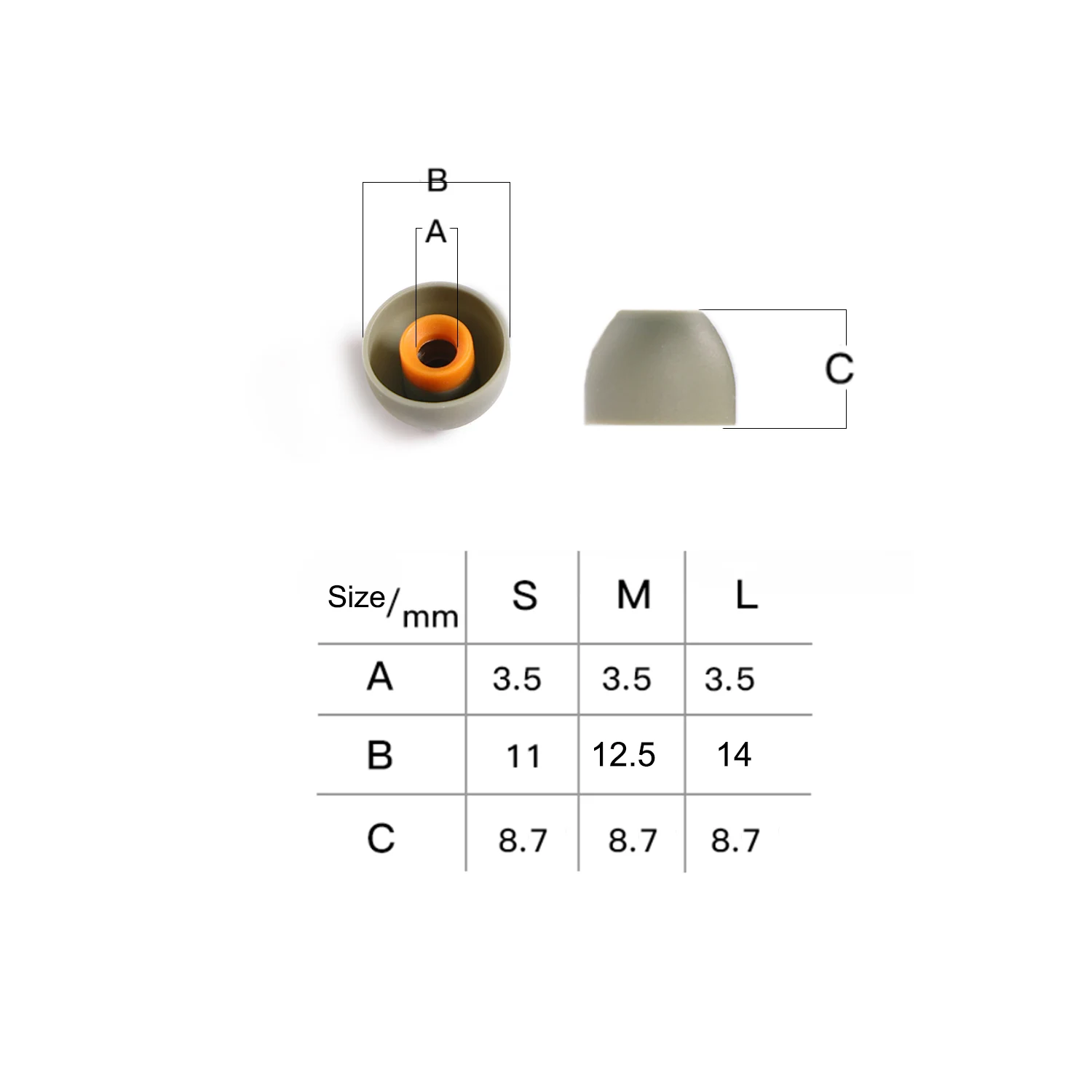 Silicone EarTips Storage Box 3pairs L/M/S 3.5mm Earphone Nozzle Diameter 4-5mm earphone silicone eartips