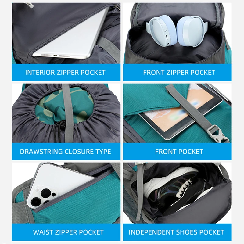 70L Outdoor Mountaineering Backpack Hiking Travel Camping Trekking Bag Large Capacity Multifunctional Sturdy Durable Luggage 2
