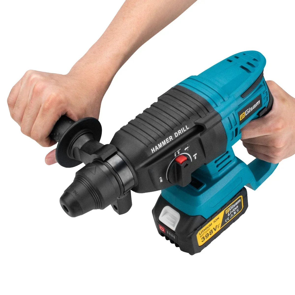Gisam 4 Function Brushless Cordless Electric Hammer Drill Rotary Hammer Electric Impact Drill Power Tool for Makita 18V Battery 6