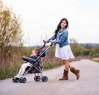 Poussette Moby-System Barton légère, pliable, grise, avec barre de protection et harnais pour enfants jusqu'à 15 kg 5