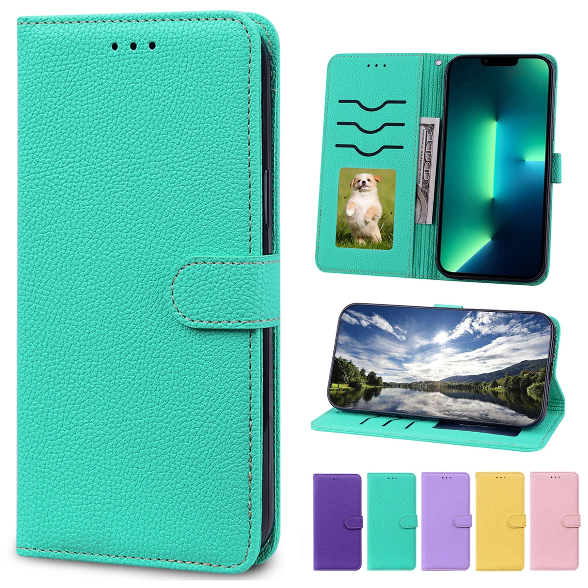 

Litchi Leather Case for Samsung Galaxy Grand Prime G530 G530H G531 G531H G531F SM-G531F Flip Cover Shell with card holder